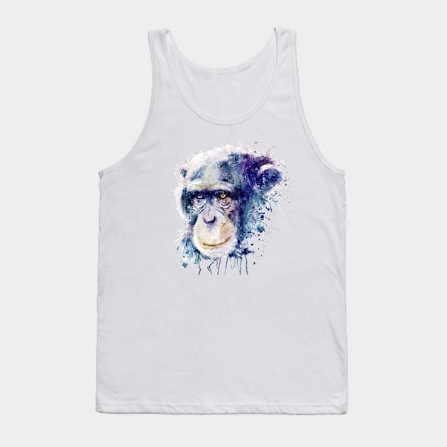 Watercolor Chimpanzee Tank Top by Marian Voicu